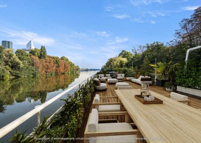 Houseboat contemporain 155 m² avec 100 m² de terrasses